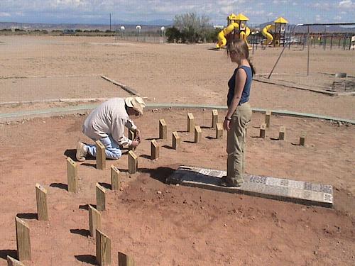 [ A similar Human Sundial, in New Mexico ]