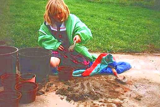 [ Mixing concrete, for a simple Human Sundial ]