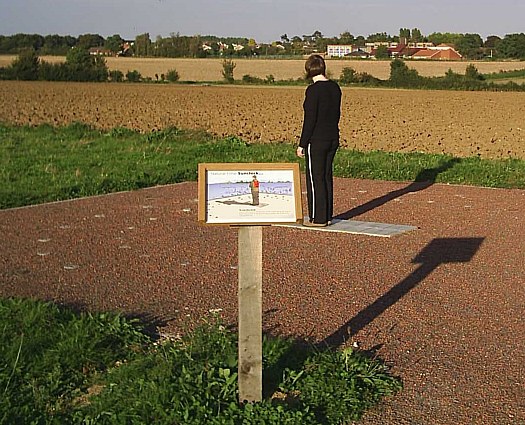 [ Human Sundial layout, with gravel - at Acle, Norfolk, UK ]