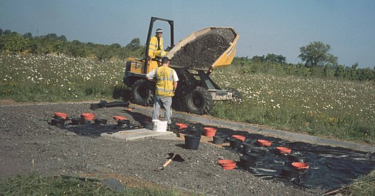 [ Early construction, using drainage pipes for Hour-markers ]