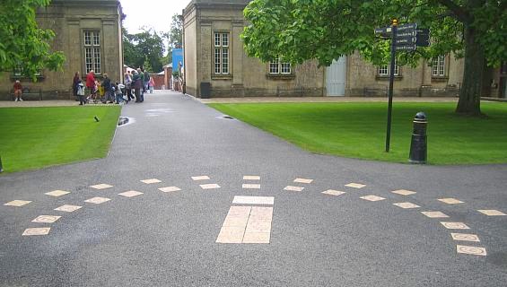 [ Human Sundial in the courtyard area, at 'Longleat' ]