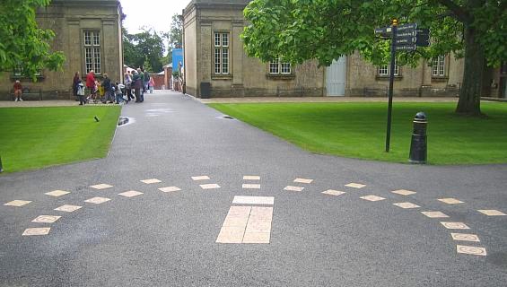 [ Human Sundial in the courtyard area, at 'Longleat' ]