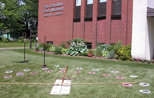 [ Human Sundial nearing completion, at the 'Canadian Clock Museum' ]