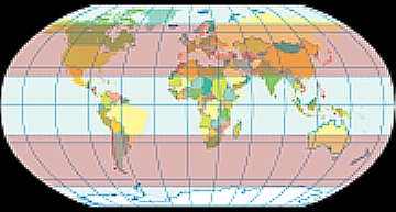 [ Suitable locations are within the two 'pink band' areas ]